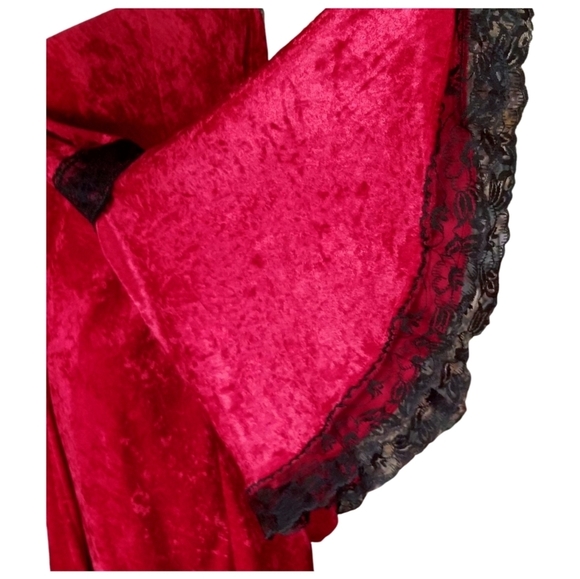 Lip Service — Red Velvet Lace-Up Tunic (Drew Bernstein Era, 1993) - Picture 5 of 9